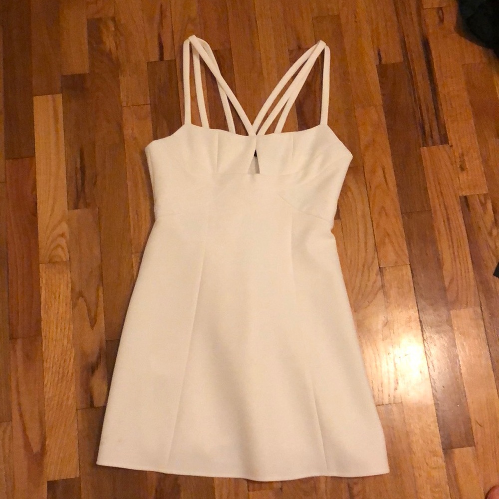 Mini BCBG white keyhole strappy dress